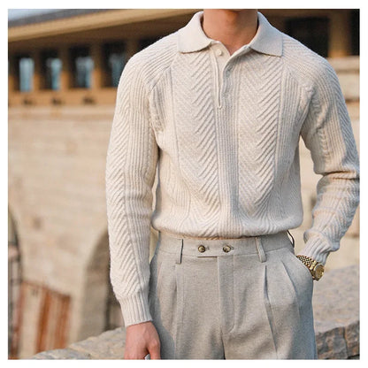 Nordic Knit Lapel Sweater