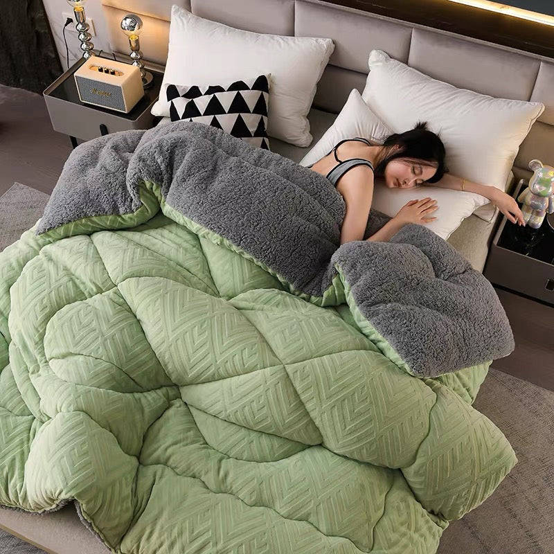 Solace Quilted Sherpa Blanket