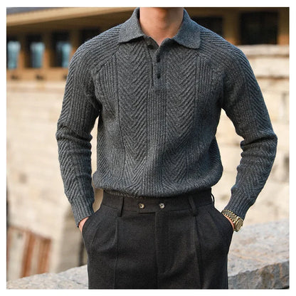 Nordic Knit Lapel Sweater