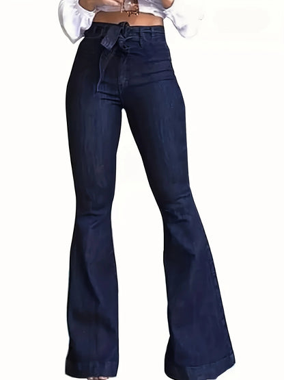 Harper Navy Blue Flared Jeans