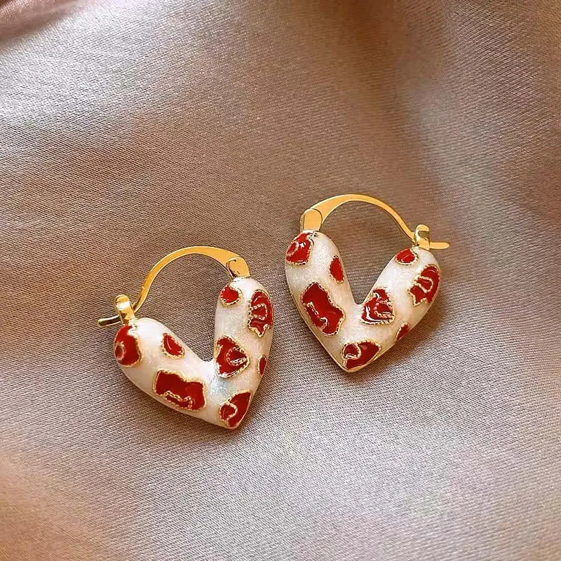 Heart Drip Hoop Earrings