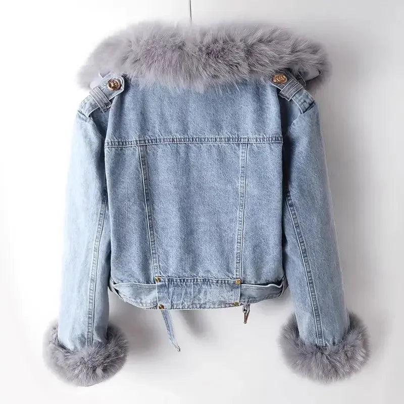 Raven Fur Trim Denim Jacket