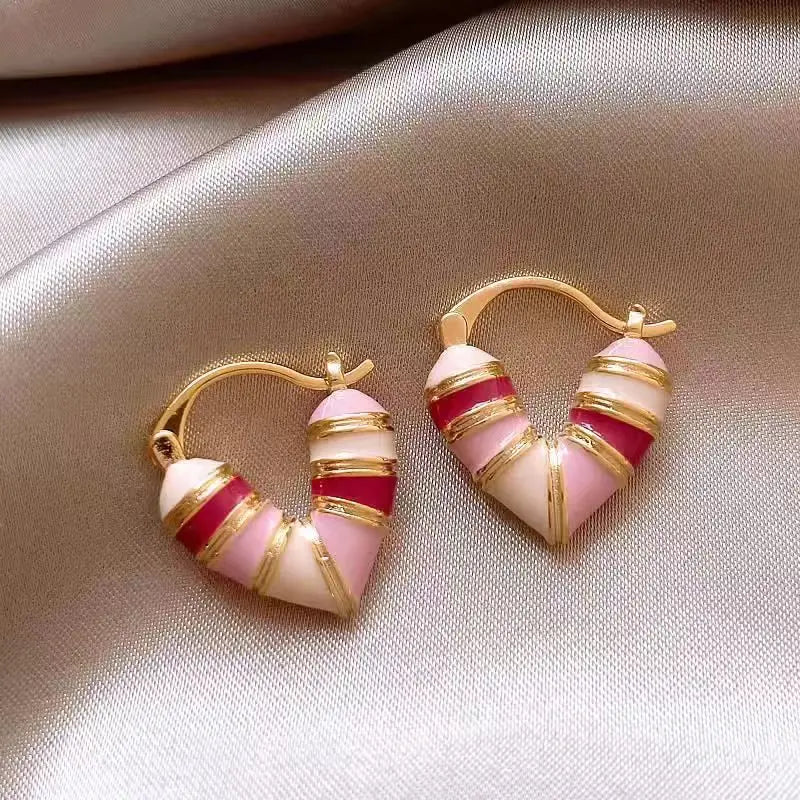 Heart Drip Hoop Earrings