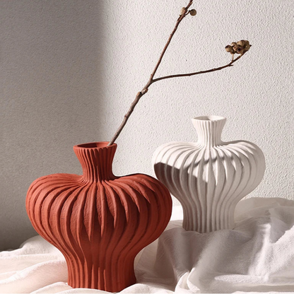 Solis Sculpted Ceramic Vase