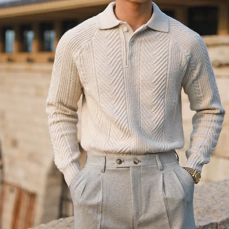 Nordic Knit Lapel Sweater