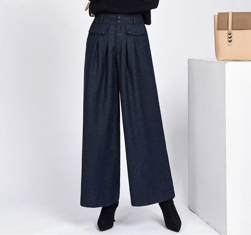 Alpine High-Waist Wool Trousers