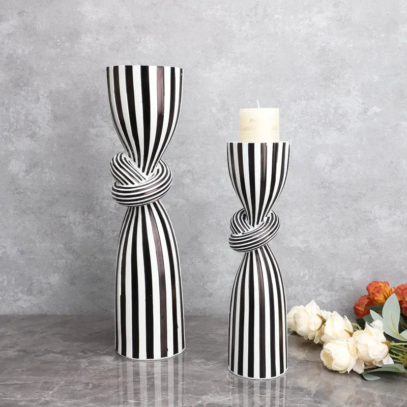 Striped Knot Candle Holder