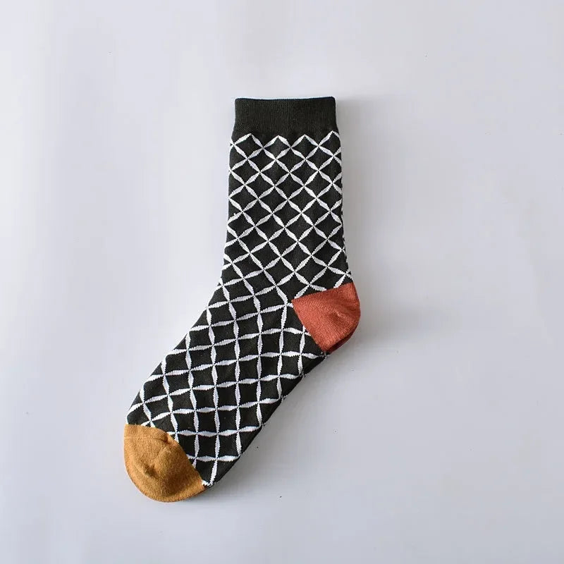 Bella Floral Diamond Grid Socks