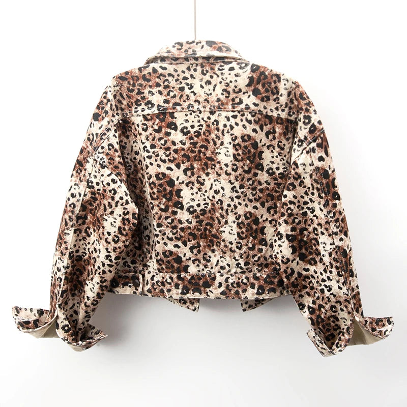 Leopard Print Denim Jacket