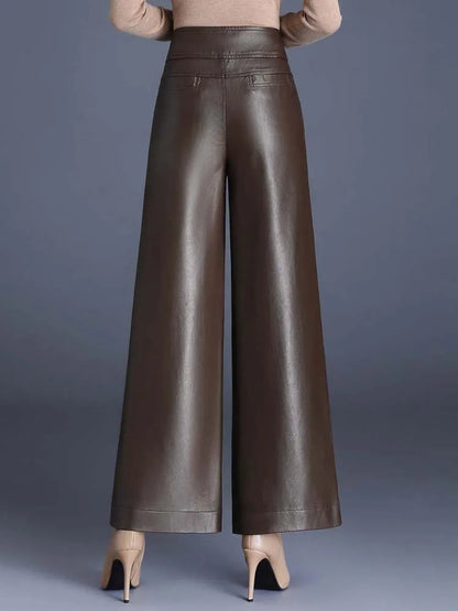 Vista Wide-Leg Leather Pants