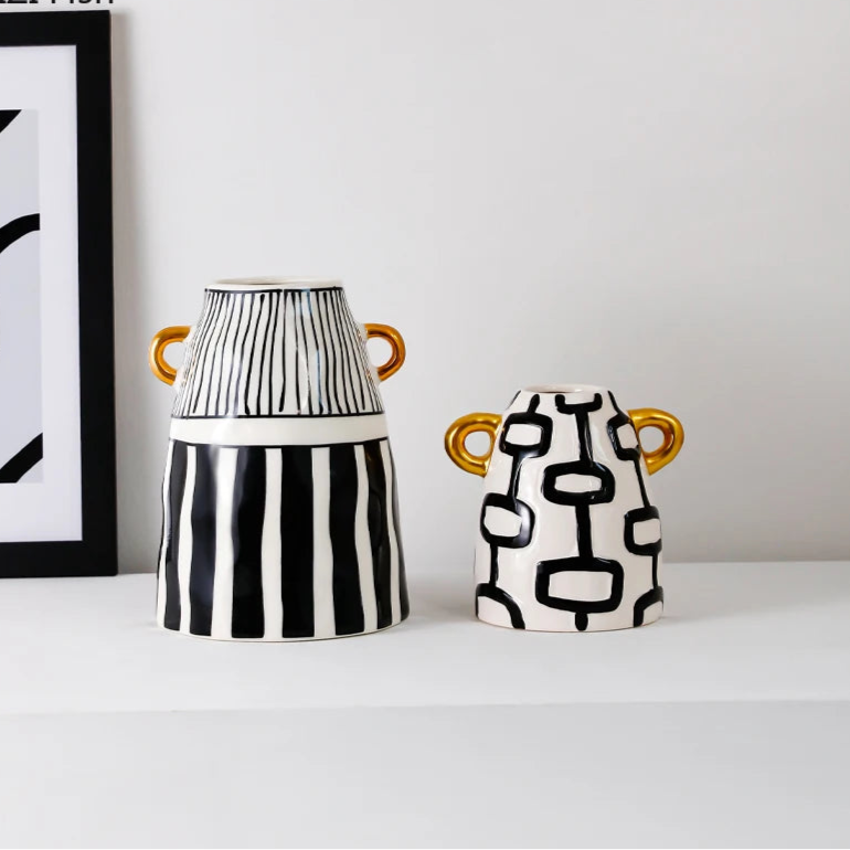 Striped Ceramic Vase