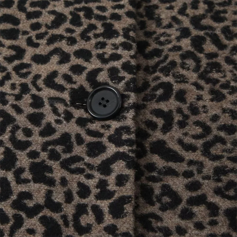 Sofia Leopard Print Lapel Coat