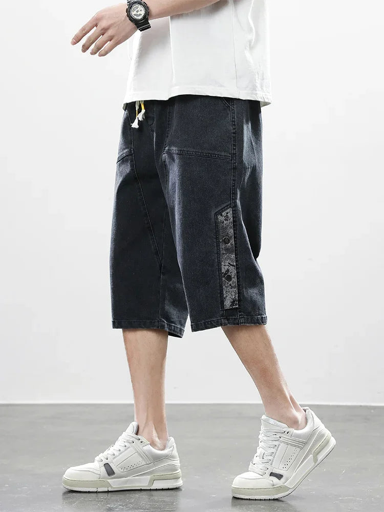 Summer Men's Denim Breeches Shorts