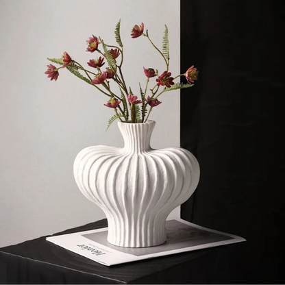 Solis Sculpted Ceramic Vase