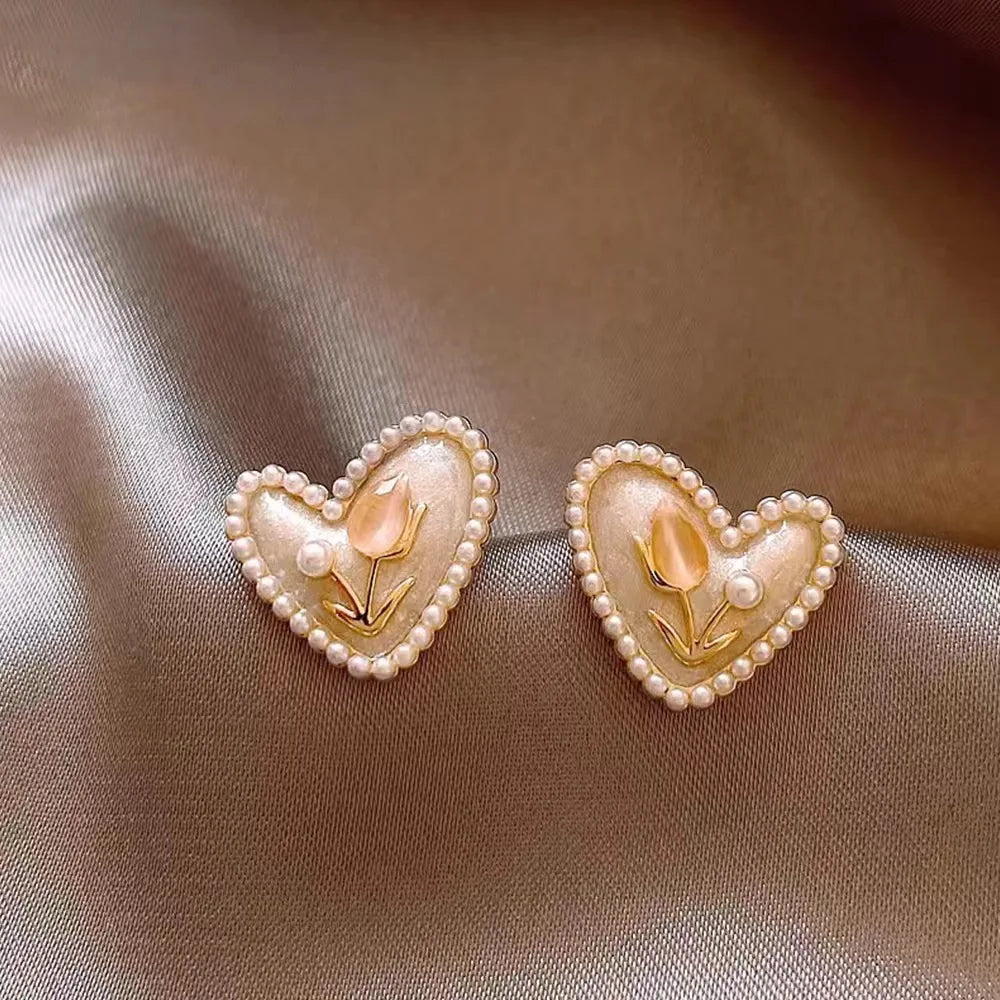 Heart Drip Hoop Earrings