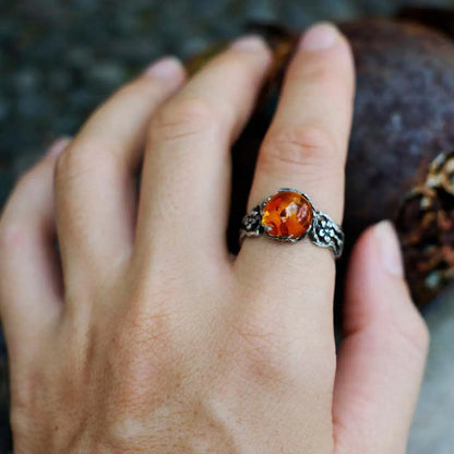 Ember Bloom Silver Ring