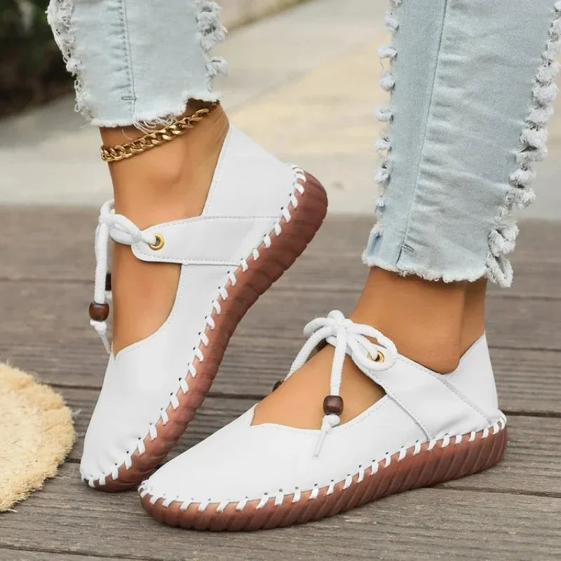 Boho Chic Leather Flats