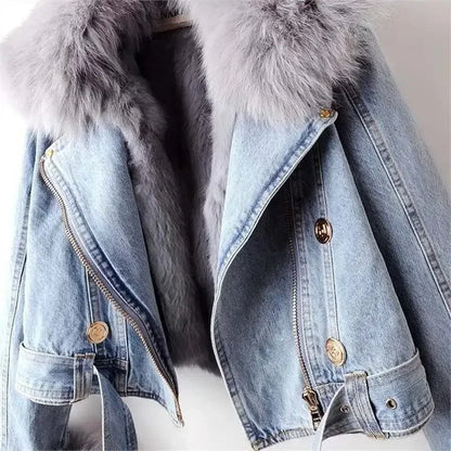 Raven Fur Trim Denim Jacket