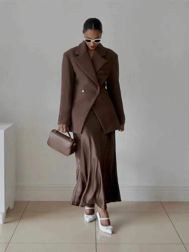 Sienna Brown Lapel Blazer