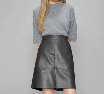 Victoria  High-Waist Leather Skirt