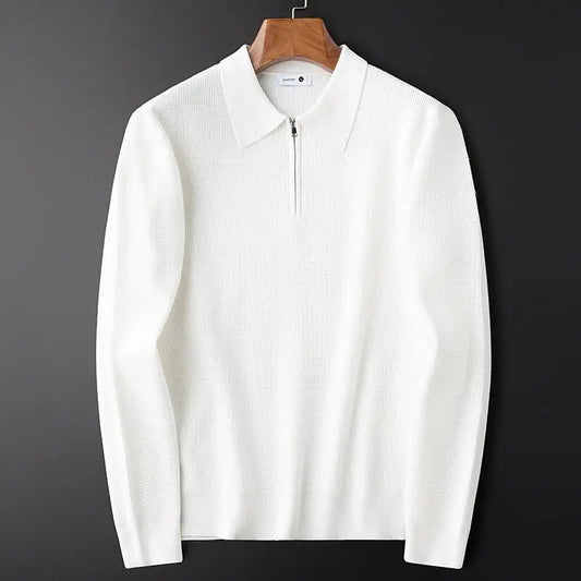 Waffle Knit Half-Zip Polo