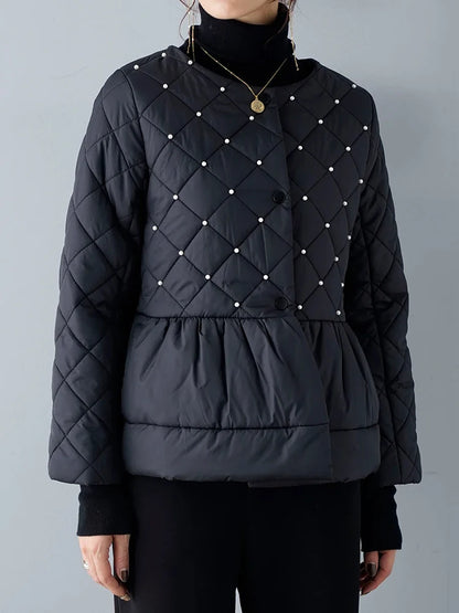 Pearl-Accent Quilted Jacket