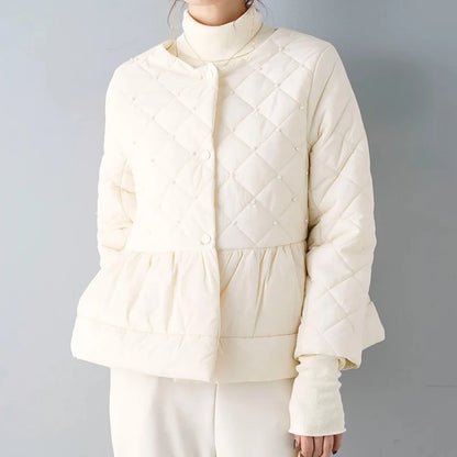 Pearl-Accent Quilted Jacket