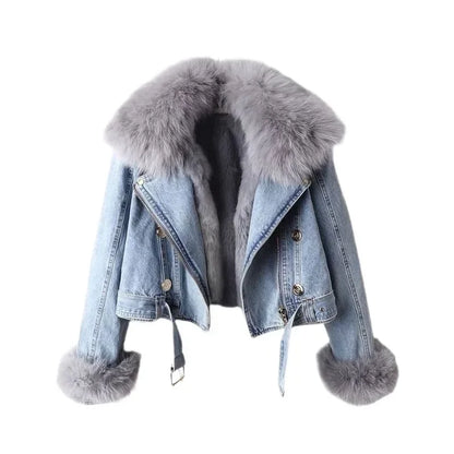 Raven Fur Trim Denim Jacket