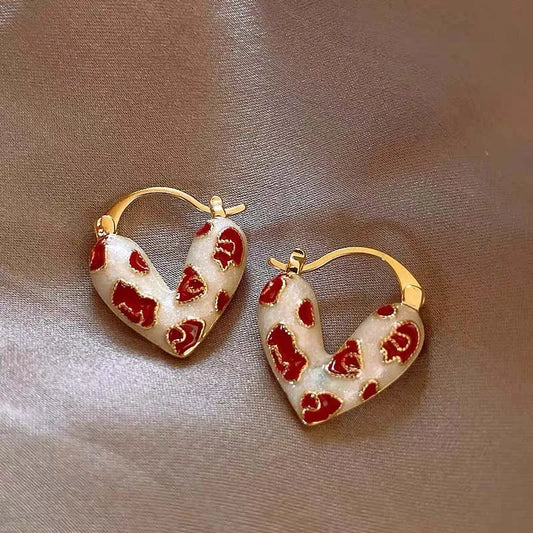 Heart Drip Hoop Earrings