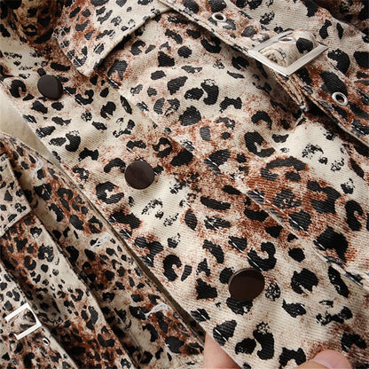 Leopard Print Denim Jacket