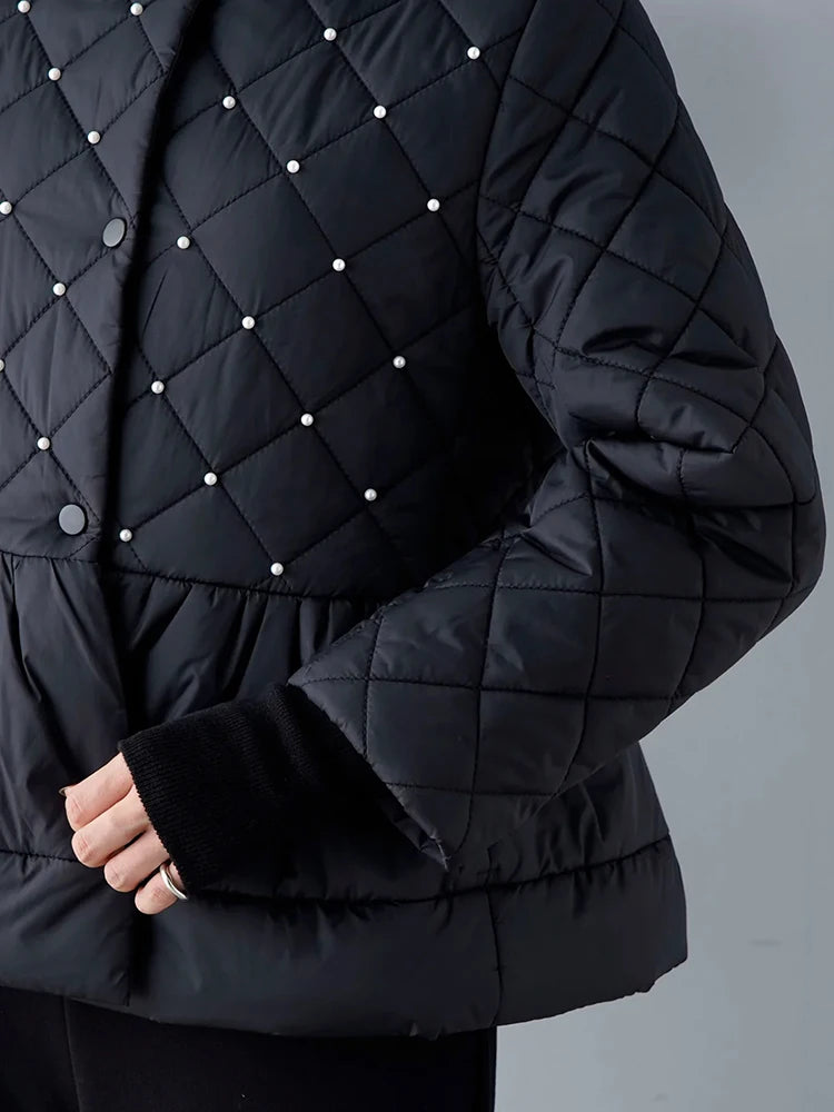 Pearl-Accent Quilted Jacket