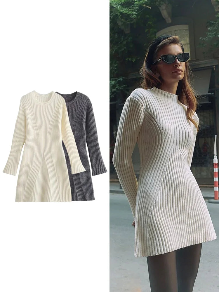 Lisa Ribbed Knit Sweater Dress