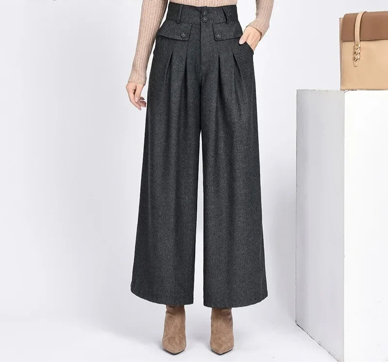 Alpine High-Waist Wool Trousers