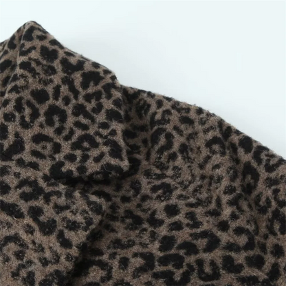 Sofia Leopard Print Lapel Coat