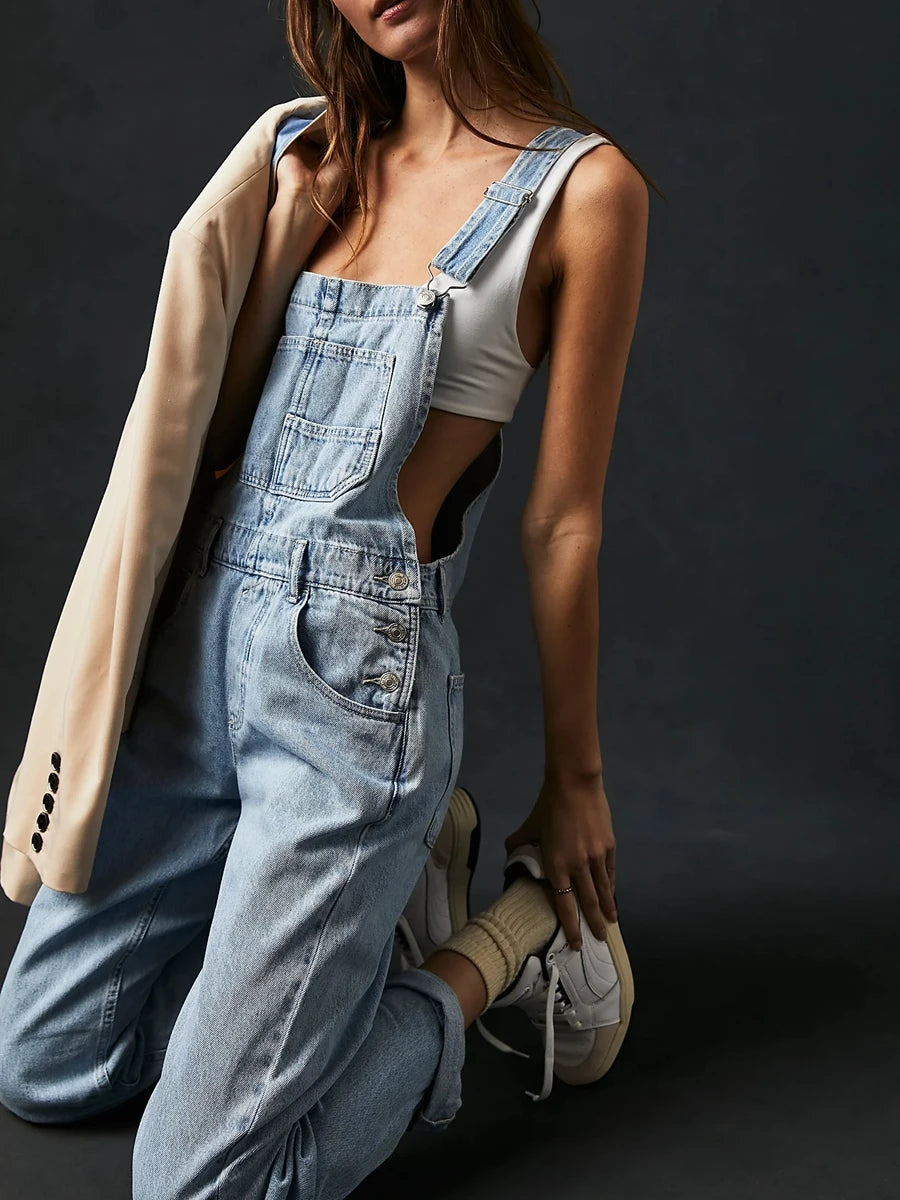 Vintage Denim Long Jumpsuit