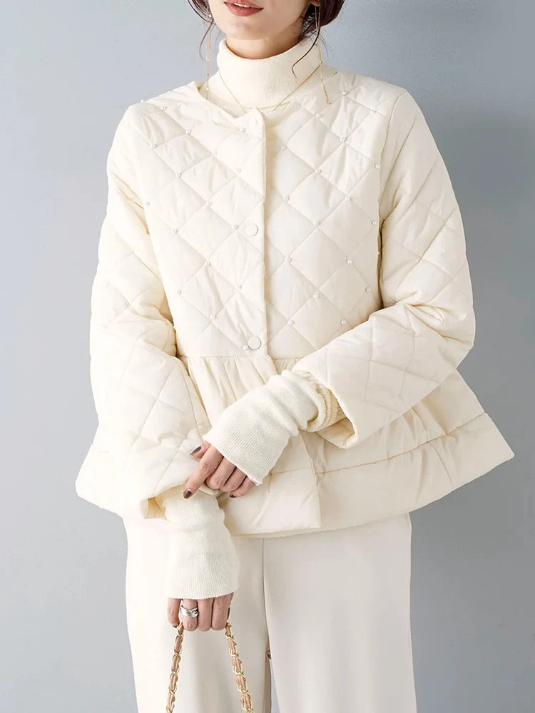 Pearl-Accent Quilted Jacket