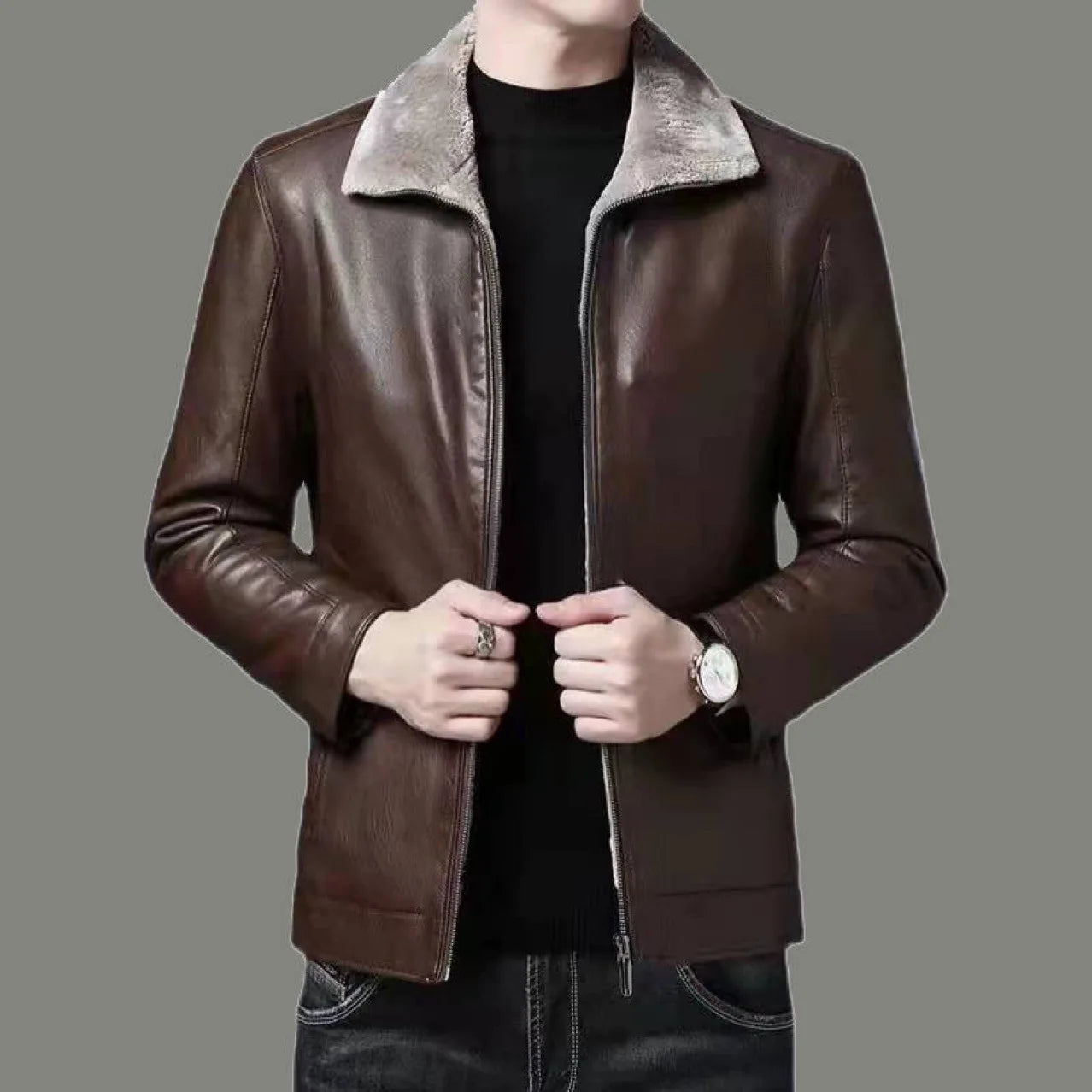 Velvet Lined Leather Jacket