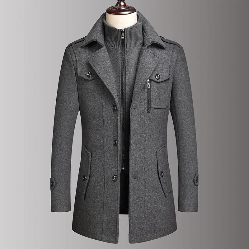 Regal Wool-Blend Military Coat