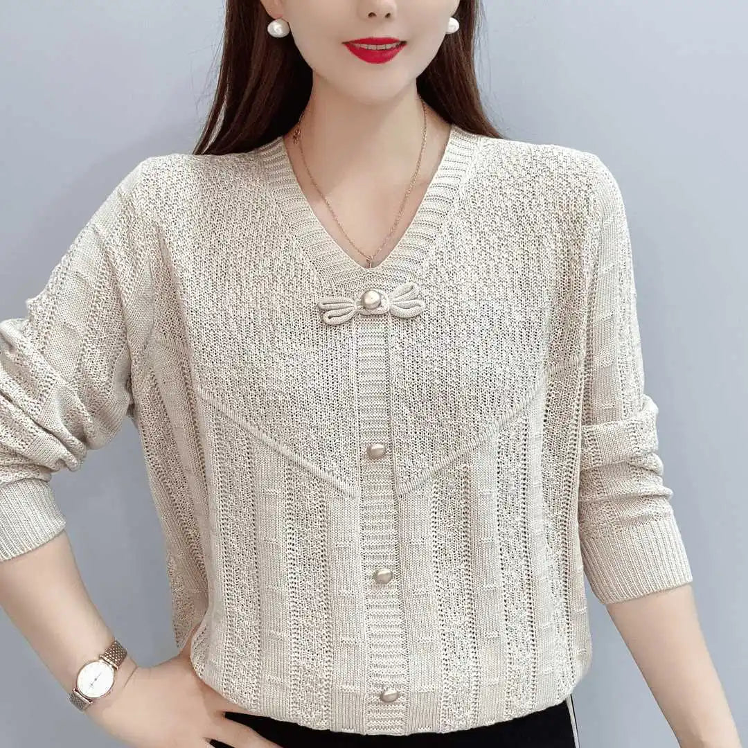 Madison V-Neck Bow Sweater