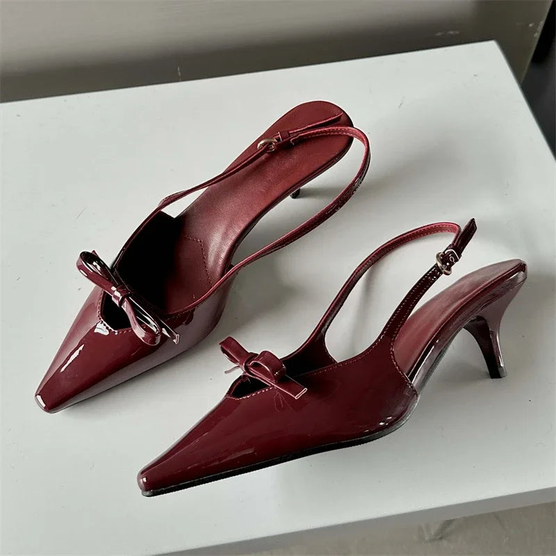 Lorenza Pointed Toe Slingback Heels