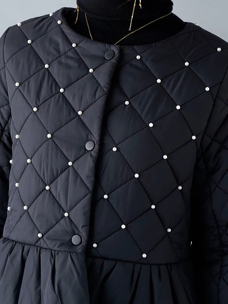 Pearl-Accent Quilted Jacket