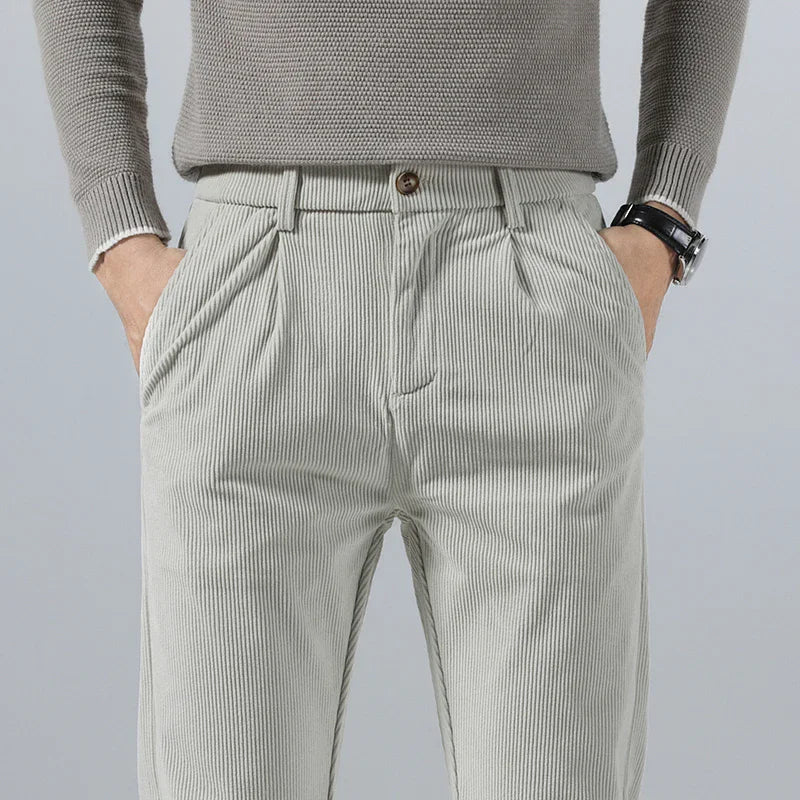 Donato Corduroy Dress Pants face gray