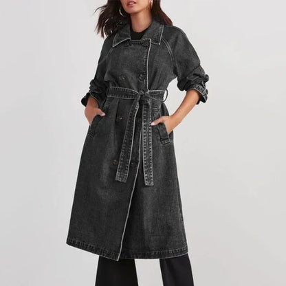 Riviera Double-Breasted Denim Coat