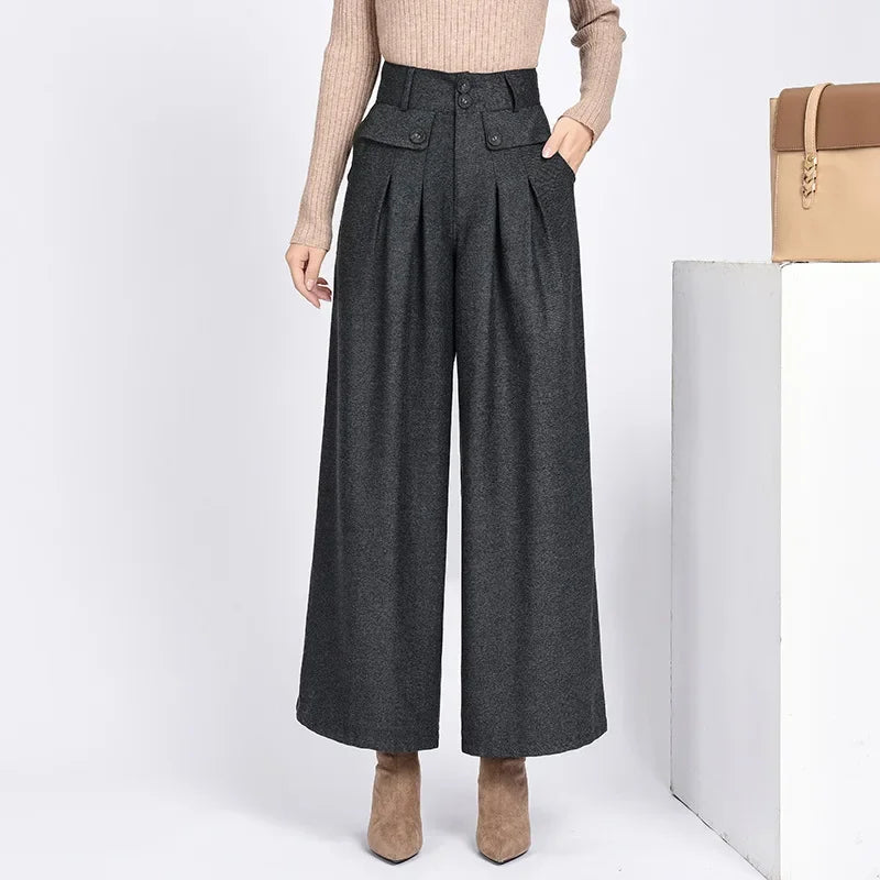 Alpine High-Waist Wool Trousers