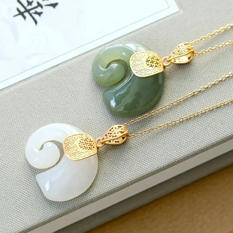 Hetian Jade Elephant Pendant Necklace