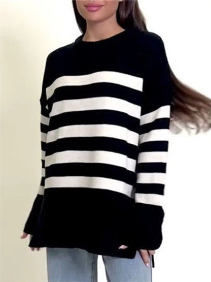 Aria Striped Knit Sweater