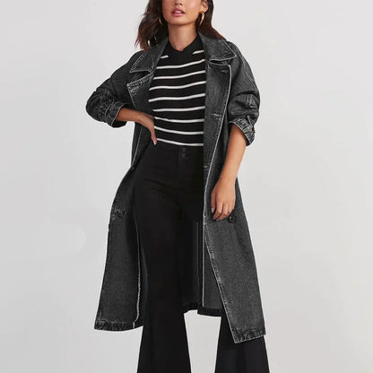 Riviera Double-Breasted Denim Coat