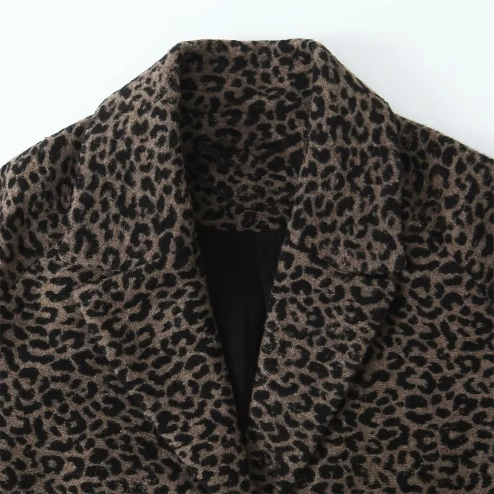 Sofia Leopard Print Lapel Coat