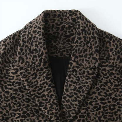 Sofia Leopard Print Lapel Coat