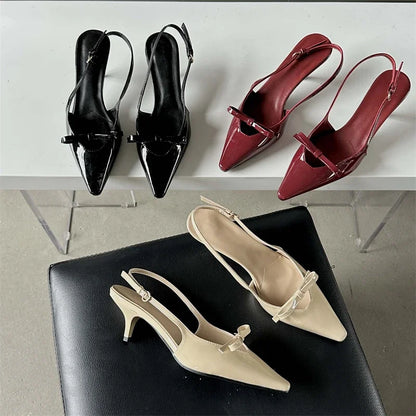 Lorenza Pointed Toe Slingback Heels